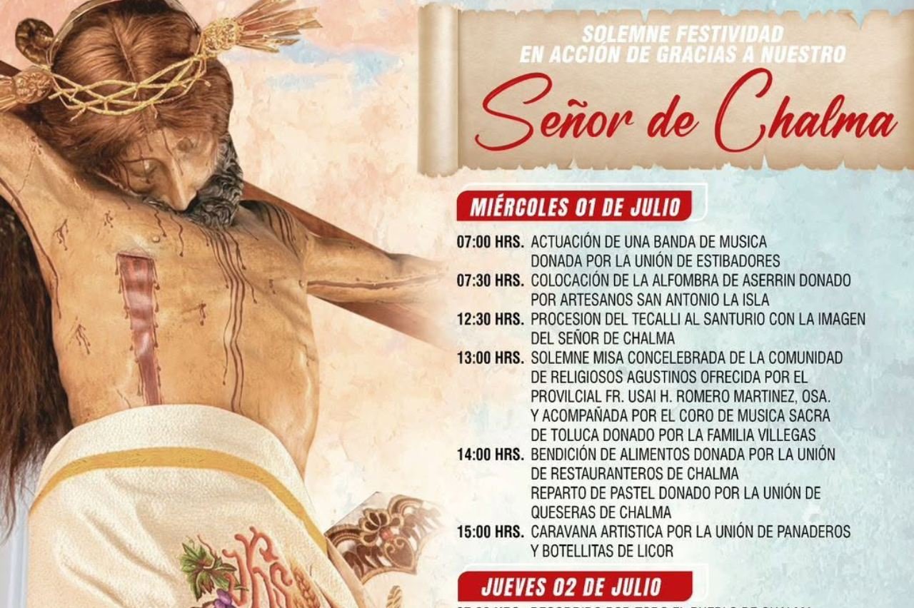 Revelan el programa oficial de la fiesta del Señor de Chalma y lanzan importante invitación